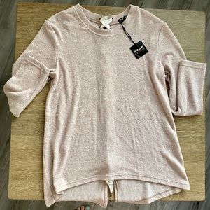 ⚡️SALE⚡️ Light Pink Braided Back Long Sleeve Top